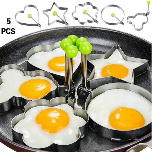Stainless Steel Heart‑Shaped Egg & Omelette Mold Ring – Non‑Stick Fried Egg & Pancake Maker