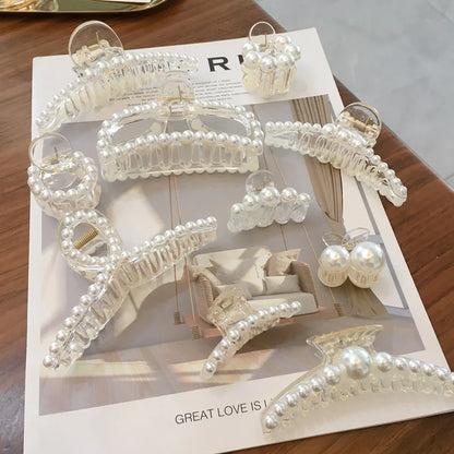 Crystal Pearls Beads Hair Clips