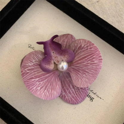 Pinces à cheveux pour fille avec mini perles et fleur d'orchidée papillon