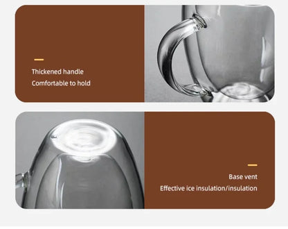 Tasse en verre transparente à double paroi résistante à la chaleur