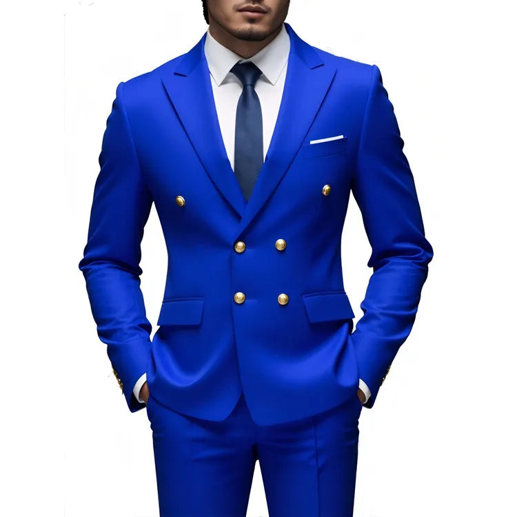 Men Classical Korean Style 2 Pcs Suit Set