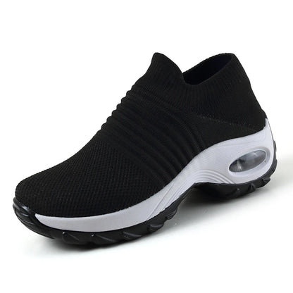 Damen-Wanderschuhe – Atmungsaktive Flyknit-Socken-Sneaker, leichte Slipper