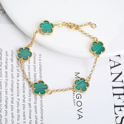 Gold-Plated Hollow Plum Blossom Double-Sided anklet Bracelet
