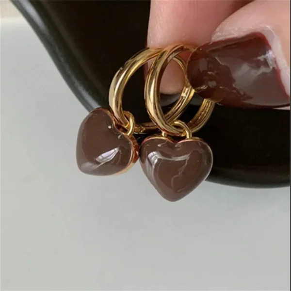 Gold Zircon Bowknot Stud Earrings with Red Pearl Flower
