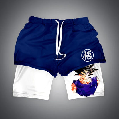 Dragon Ball & One Piece Anime Print Gym Shorts