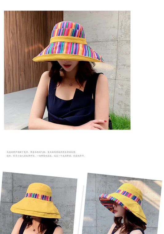 Chapeau de soleil double face pour femme