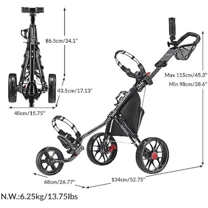 Leichter 3-Rad-Golf-Schubwagen