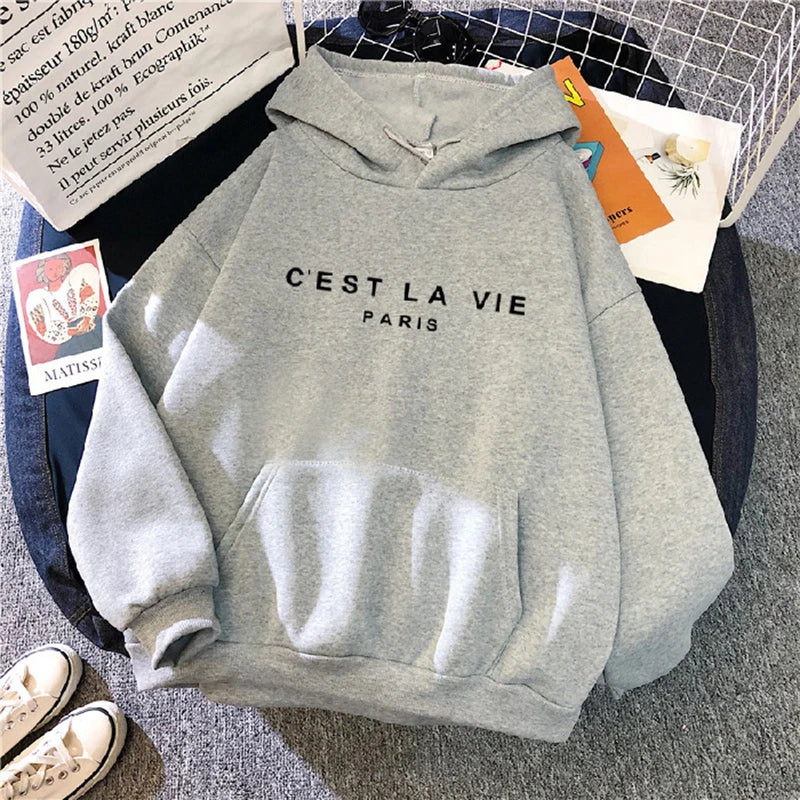 Lässiger bedruckter lockerer Hoodie - Frühlings-Streetwear-Pullover