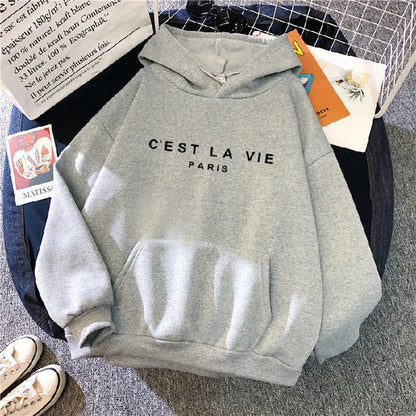Lässiger bedruckter lockerer Hoodie - Frühlings-Streetwear-Pullover