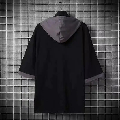 Men's Streetwear Short Sleeve Hooded Printed T Shirts