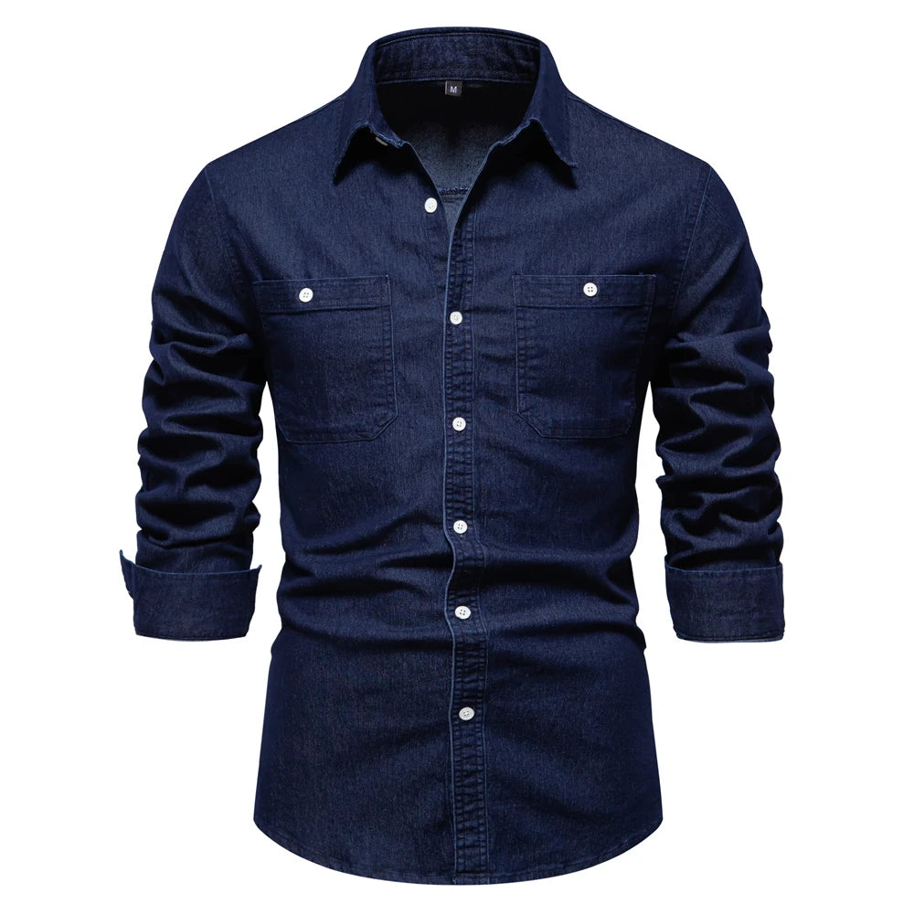 denim shirt, denim shirt men, jeans shirt, shirts for men, long sleeve denim shirts, slim fit shirts, casual shirts for men