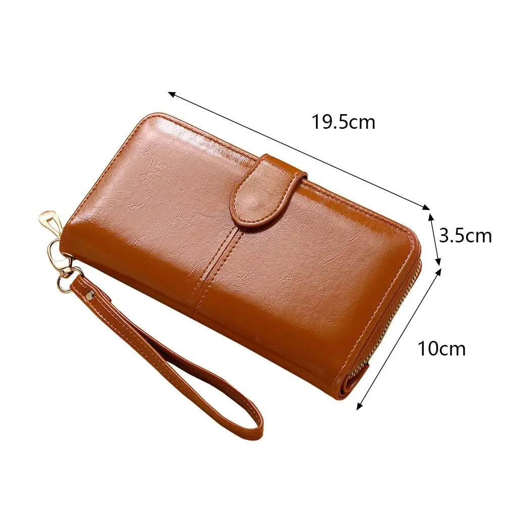 Women’s PU Leather Wristlet Wallet Large Capacity Phone Clutch Purse