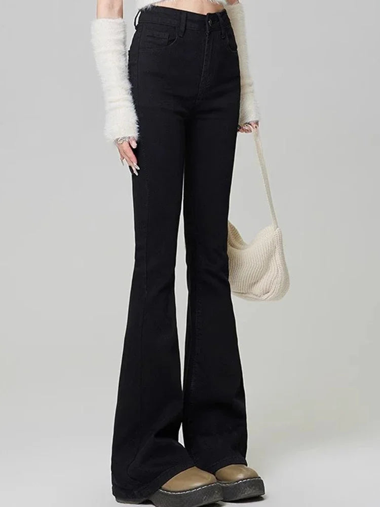 Jean slim évasé en denim High Street pour femme