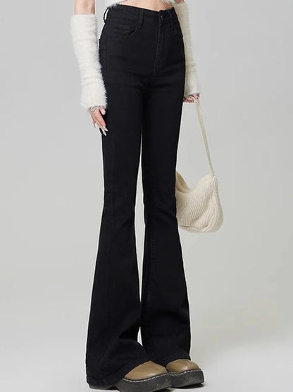 Jean slim évasé en denim High Street pour femme