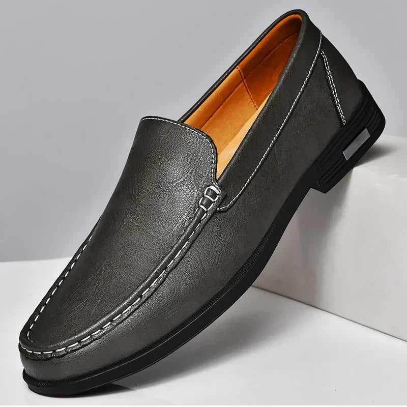 Mocassins habillés à enfiler en cuir véritable pour hommes