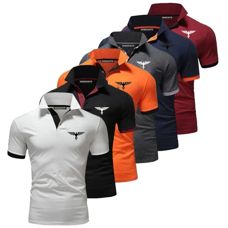 Besticktes, einfarbiges, schmal geschnittenes Polo-Golfshirt für Herren
