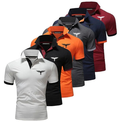 Besticktes, einfarbiges, schmal geschnittenes Polo-Golfshirt für Herren