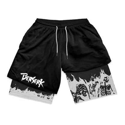 2-in-1-Turnshorts mit Berserker-Print für Herren