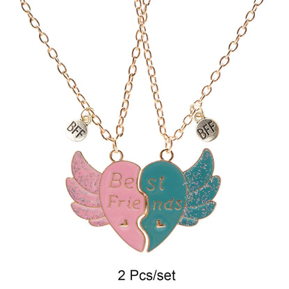 2 herzförmige Magnet-Panda-Halsketten