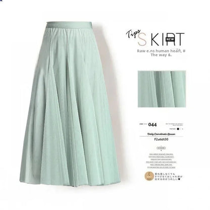 Damen-A-Linien-Rock mit hohem Bund und Falten