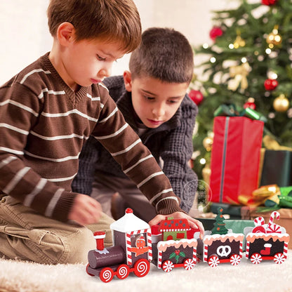 Décoration de sapin de Noël en bois représentant un train