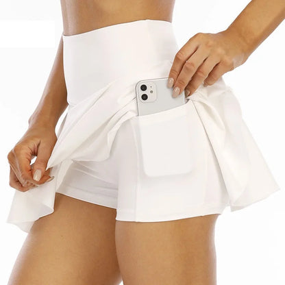 High-Waist Golf Skirt with Fitness Shorts for Women