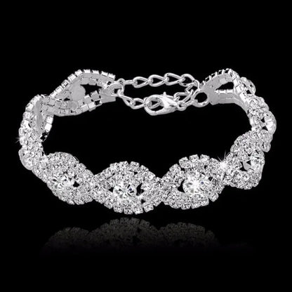 Ladies' Rhinestone Wrist Chain Bracelet