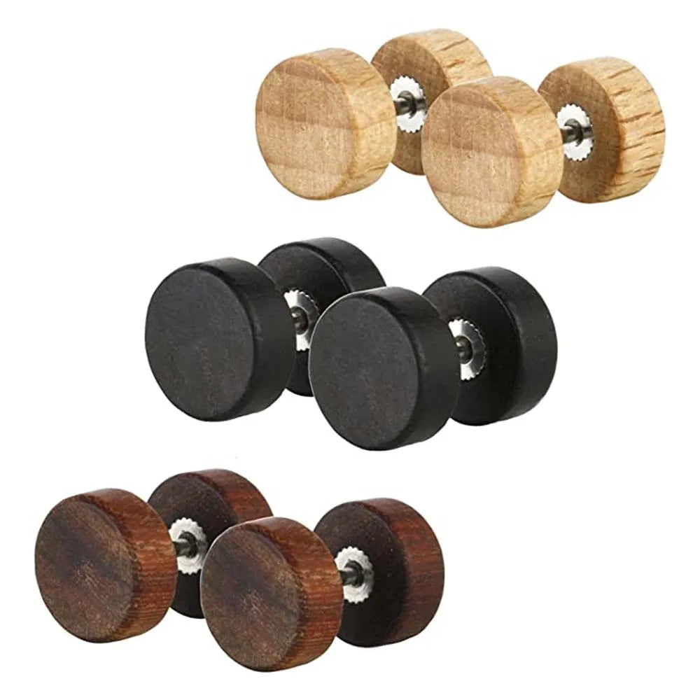 stud earrings, earrings men, earrings women, wood plugs men stud earrings, fake plugs, women stud earrings, gauges earrings, fake earrings