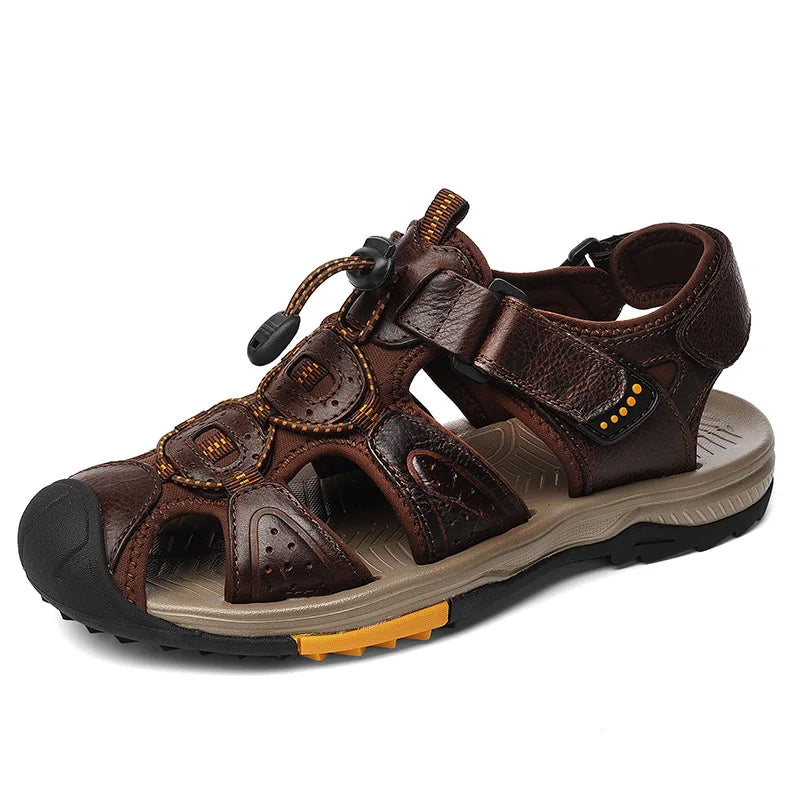 Herren Sommer Outdoor Leder Strand Römer Sandalen