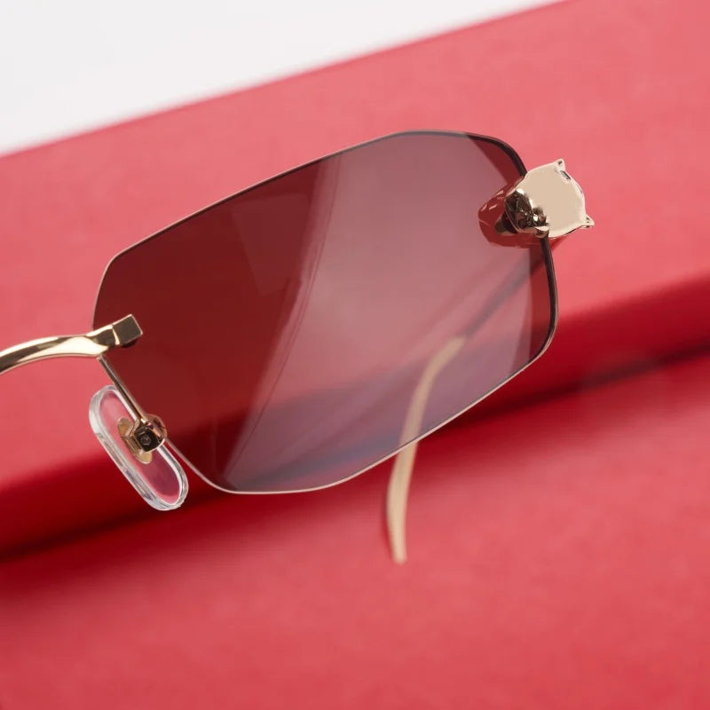 Randlose rechteckige Sonnenbrille für Damen