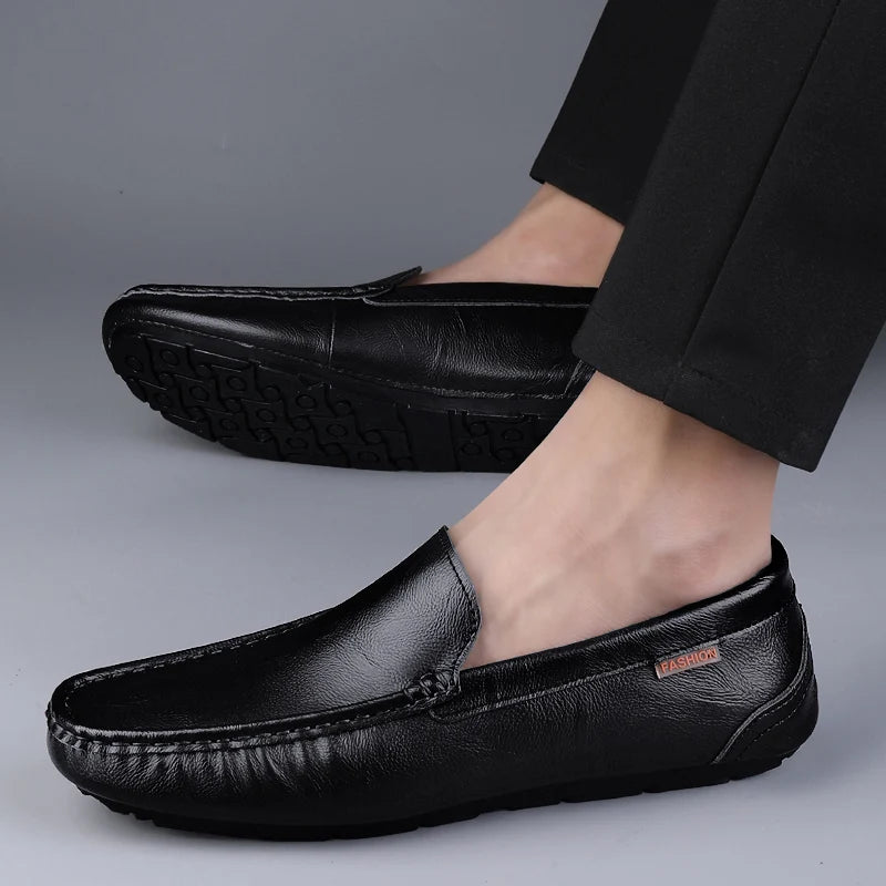 Genuine Leather Soft Mens Loafers