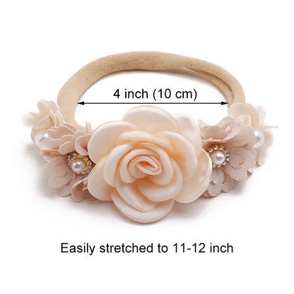 3pcs/set Baby Headwear Hairbands Elastic flower