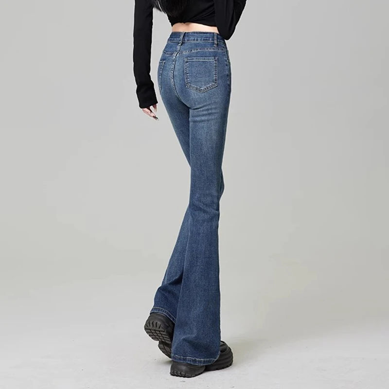 Jean slim évasé en denim High Street pour femme
