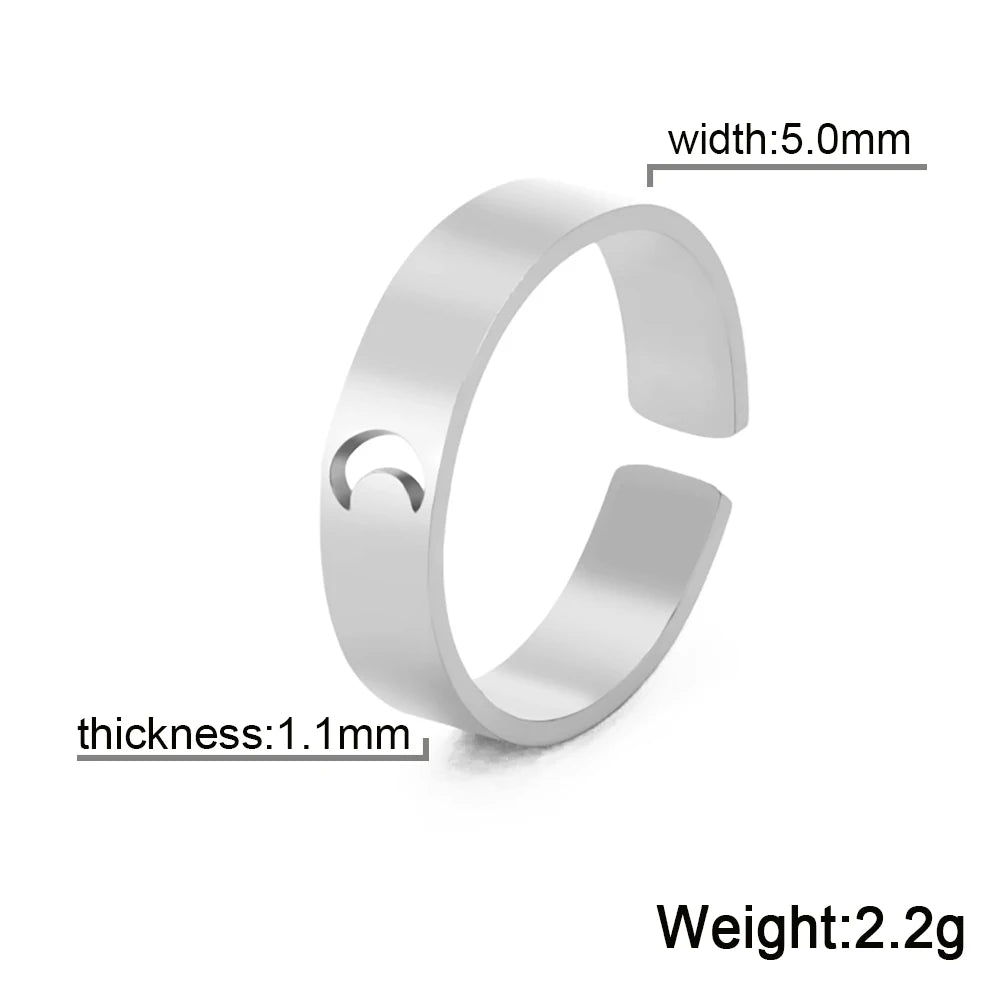 Bagues de couple en acier inoxydable en forme de cœur et de papillon – Bagues d'amour assorties