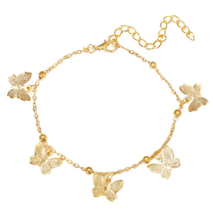 1pc Fashion Butterfly Charm Layered Anklet