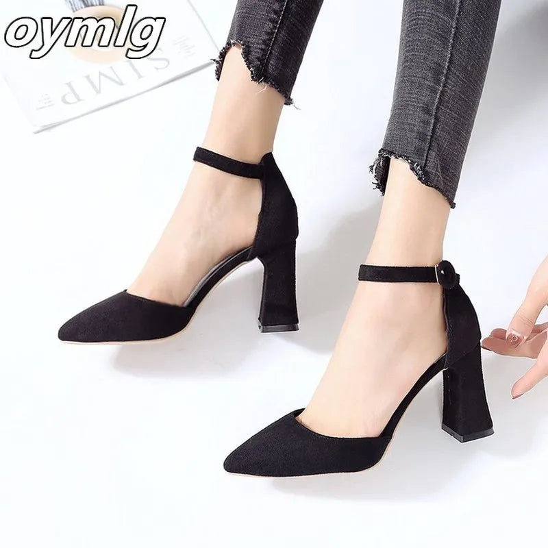 Spring Summer Shallow Mouth Ladies Pointed Sandals - High Heels