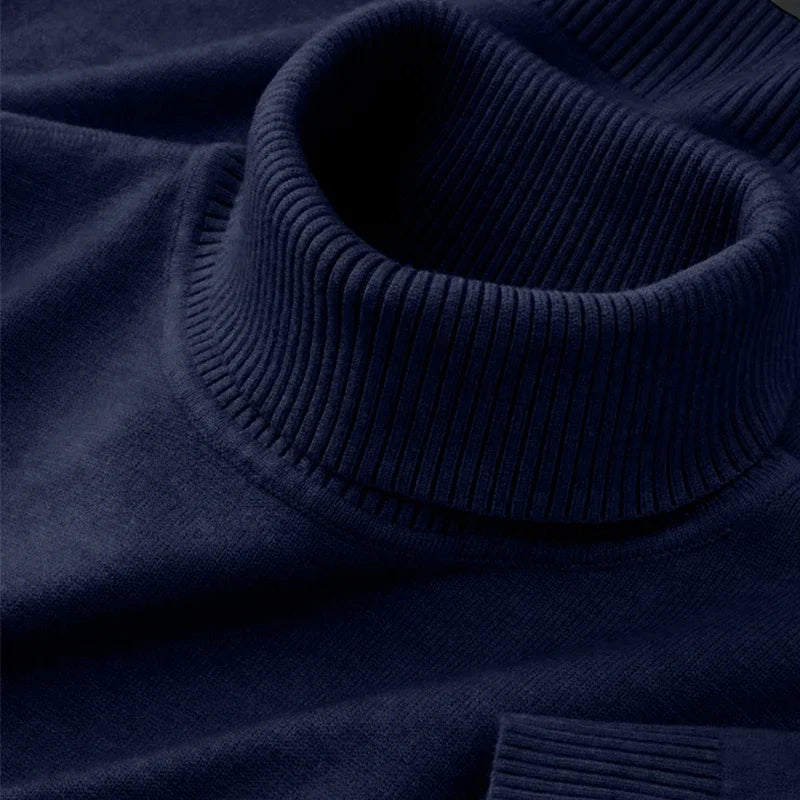 Damen-Winterpullover mit Rollkragen, einfarbig, gestrickt 