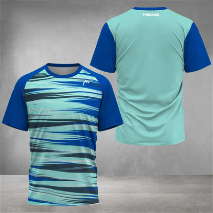 Atmungsaktives, einfarbig bedrucktes Herren-Tennisshirt