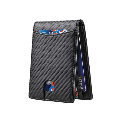 RFID Blocking Carbon Fiber Men's Slim Wallet