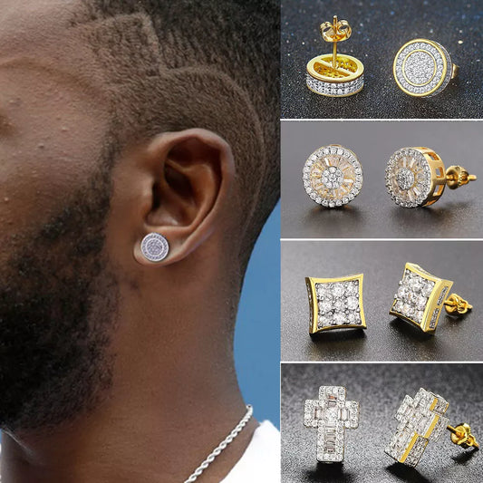 Hip Hop Iced Out Stud Earring for Men