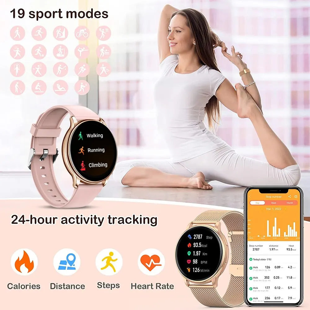 Unisex Bluetooth Call Smart Watch Fitness Tracker — Heart Rate Custom Dial