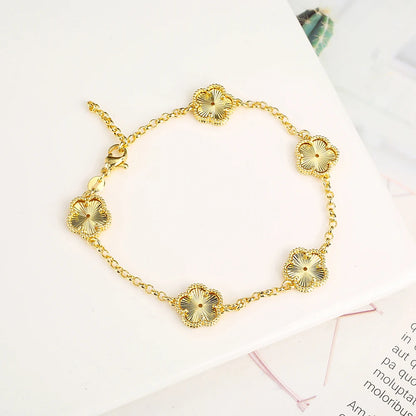 Gold-Plated Hollow Plum Blossom Double-Sided anklet Bracelet
