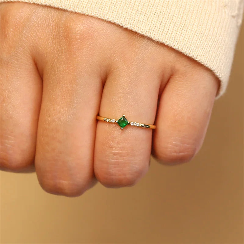 Adjustable Zircon Heart Rings for Women