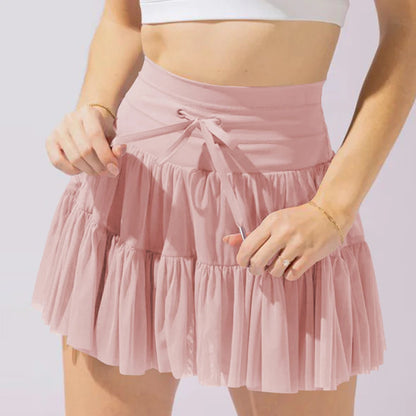 Tennisrock-Shorts mit hoher Taille für Damen