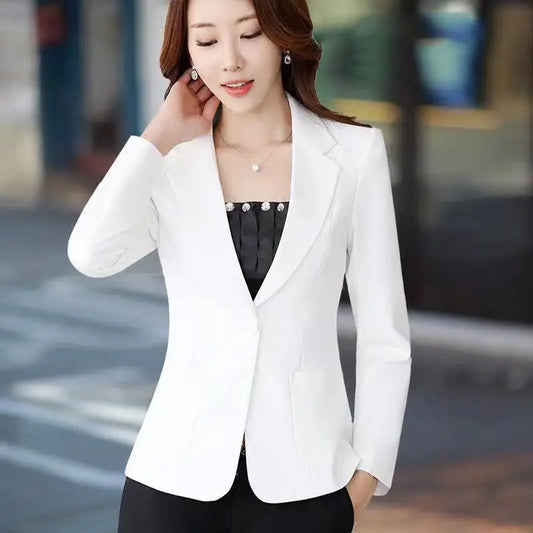 Blazer slim à manches longues et bouton unique pour femme