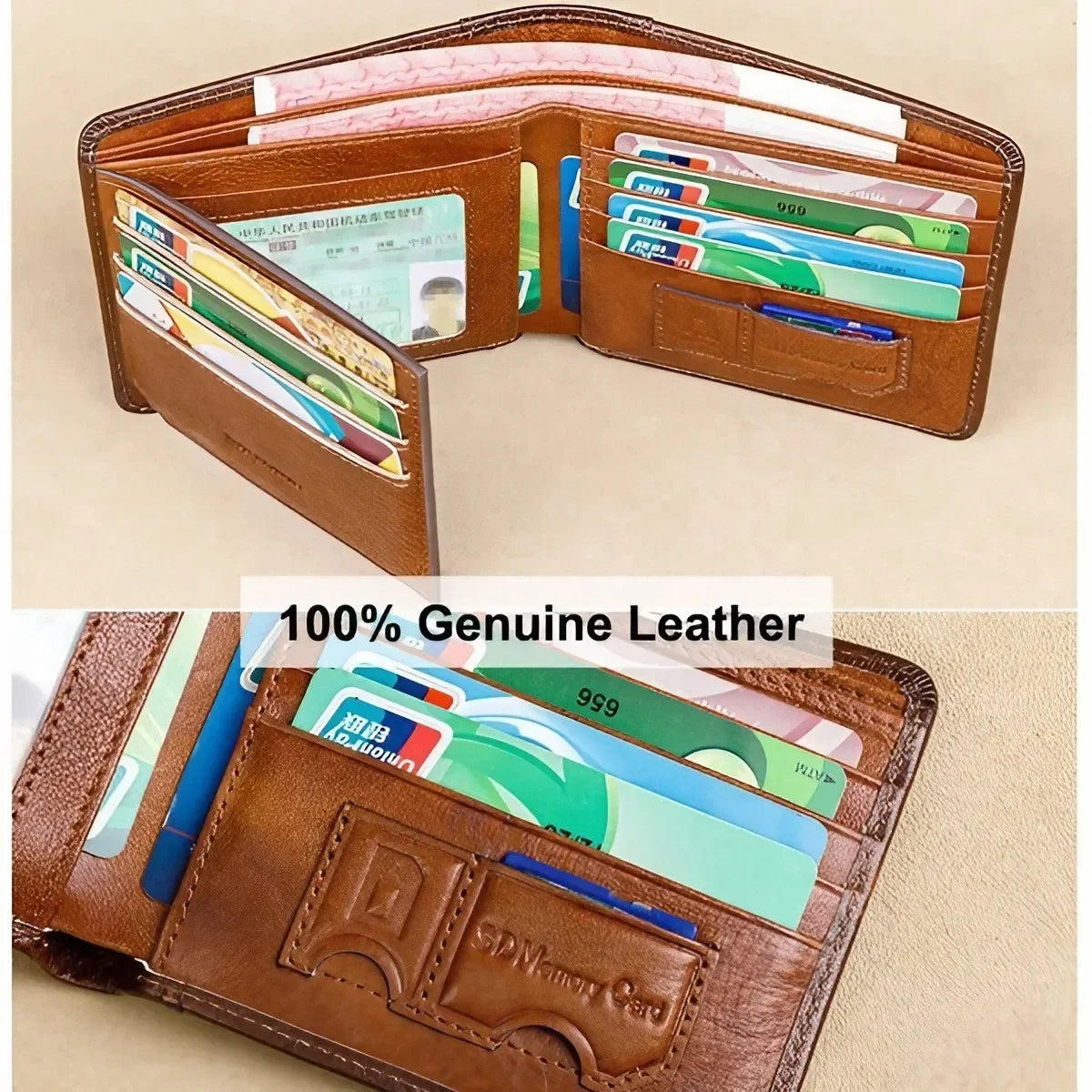 Genuine Leather RFID Blocking Wallet for Men – Slim Thin Bifold Short Wallet