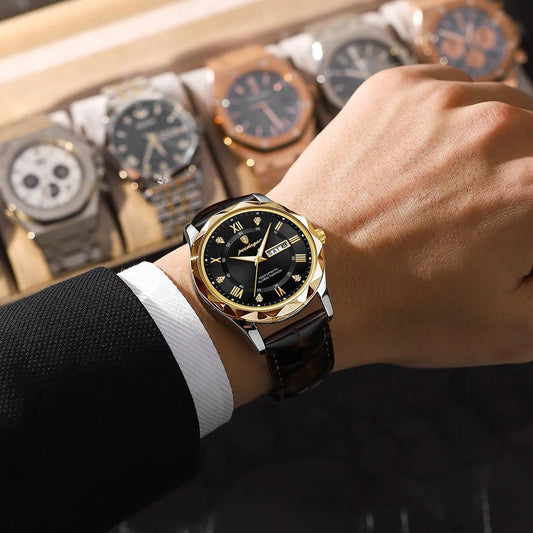 Montre à quartz étanche et lumineuse pour hommes