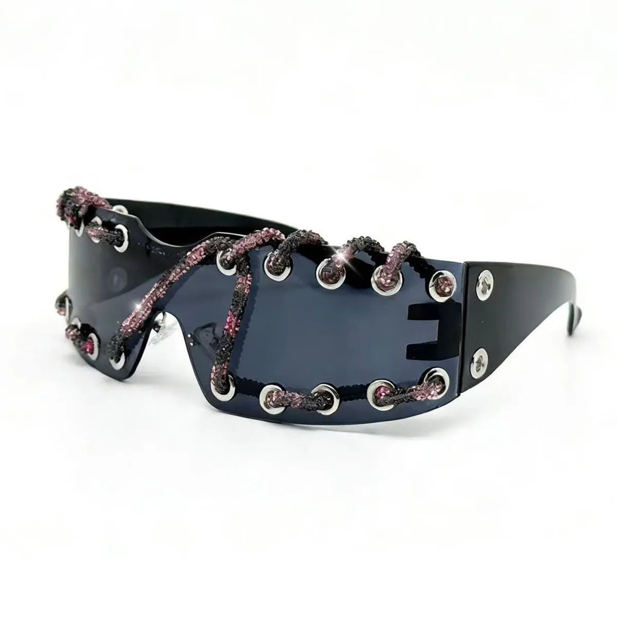 Women's Crystal Chain Designer Punk Y2k Sunglasses