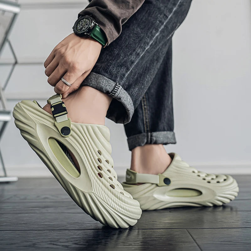 Baotou sabots pantoufles d'été à semelles épaisses