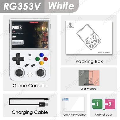 RG353V RG353VS Handheld Gam Console 3.5'' IPS Screen HDMI Output Android Linux OS Built-in Retro Emulator Player Gifts